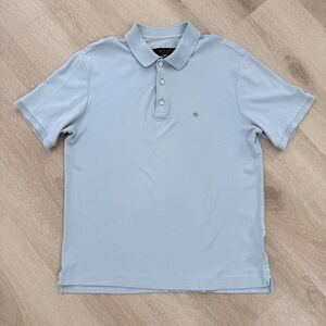 rag & bone Polo Pima Cotton Knit Mens S Light Blue Short Sleeve Preppy Casual